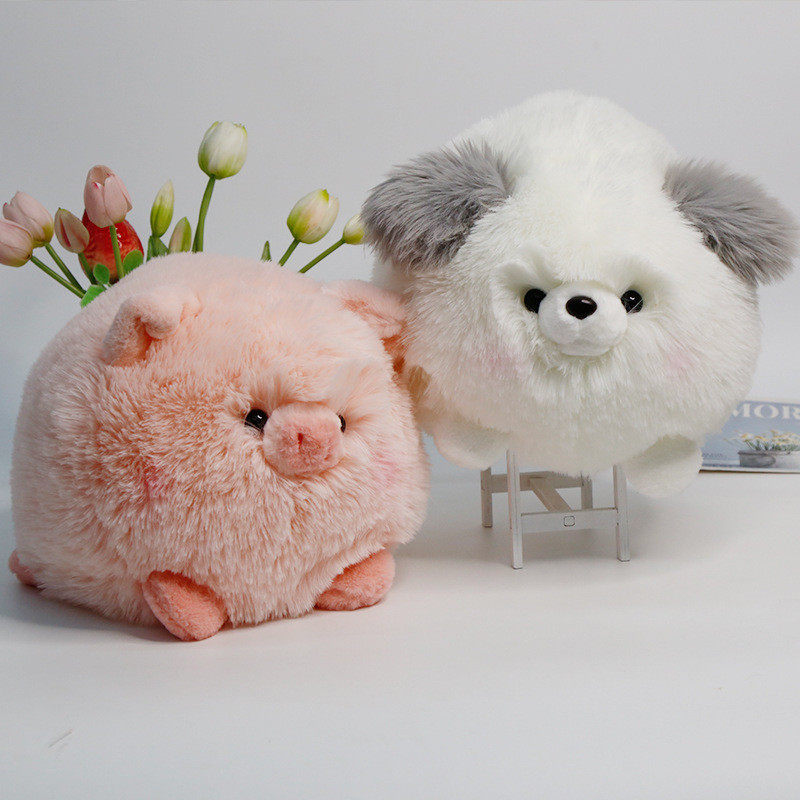 可爱猪猪玩偶小白狗抱枕女孩生日