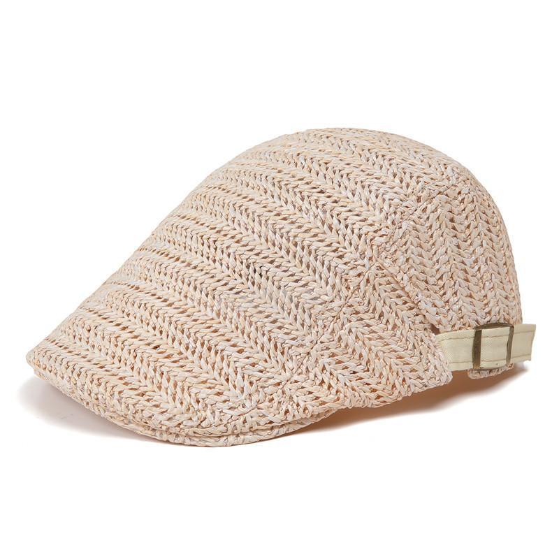 2025新款透气草编鸭舌帽时尚