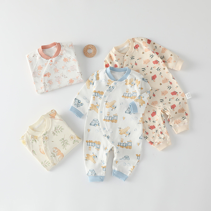 婴儿连体衣纯棉春秋宝宝哈衣爬服