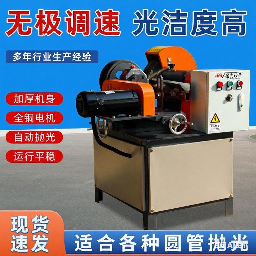 小型圆管抛光机全自动不锈钢无心外圆打磨除锈机铜铝铁管镜面拉丝