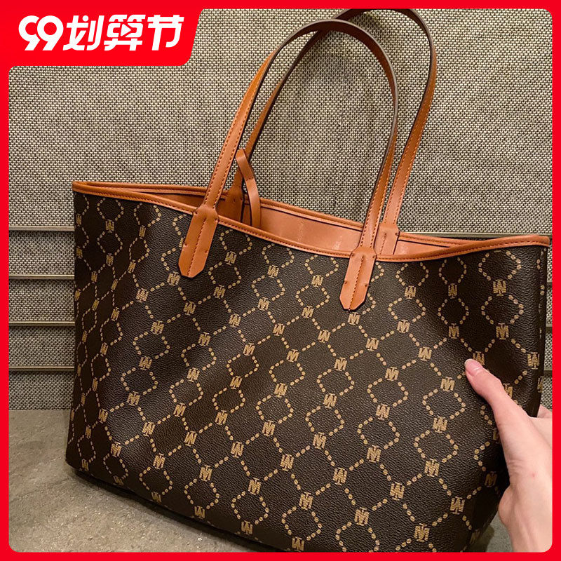 法国品牌小mk托特包老花手提大包女2020年新款菜篮子斜挎包包职业