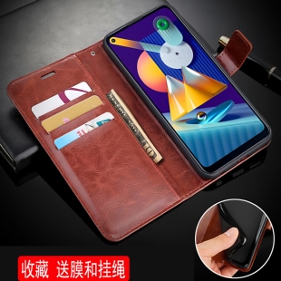 Galaxy硅胶防摔全包软壳插? Sm一M115F钱包款 适用三星SM115F手机壳翻盖SM M115F外壳皮夹M11保护套samsung新款