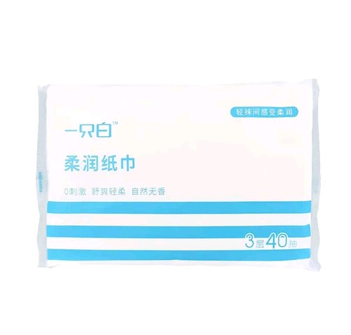 一只白柔润纸巾10包（不识字别下单）