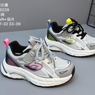 德尔惠童鞋2026年夏季新款单网面透气老爹鞋轻便男女童跑步鞋软底