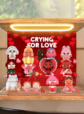 回型灯高清亚克力展示盒适用 泡泡玛特CRYBABY爱神的眼泪系列手办