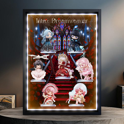 适用DearNikki暖暖梦织序章系列手办盲盒收纳场景展示盒灯光柜子