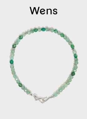 【限时8折】Wens 新中式渐变绿色串珠绳结项链女多巴胺颈链锁骨链