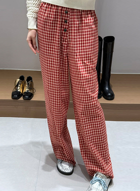 FIZZFLY | 25设计师品牌新款 25年秋季红格子休闲裤