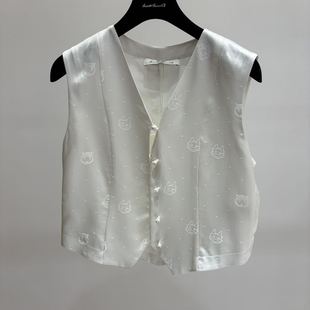 现货询价 短款 26设计师品牌春季 无袖 桑蚕丝马甲 新款