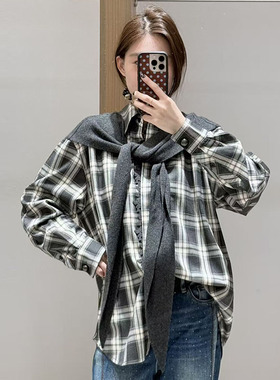 【现货】AVVENN25冬季新品设计师拼接长袖百搭衬衫