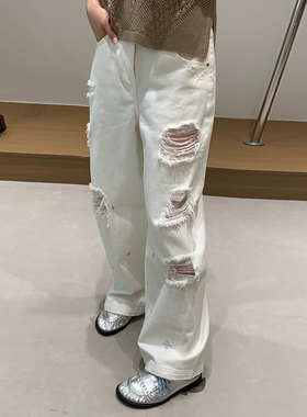 AVVENN | 25设计师品牌新款 25SS夏季时尚破洞休闲牛仔长裤