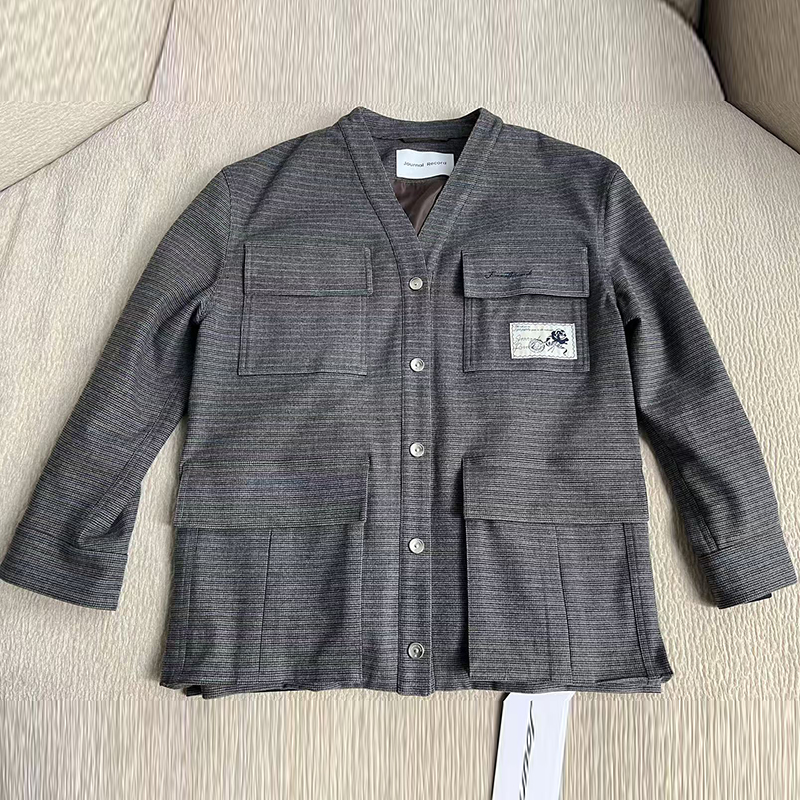 JournalRecord24秋冬新款拼接拼色上衣梭织长袖外套