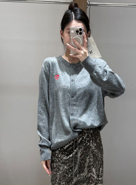 【现货】AVVENN设计师品牌新款 25年秋季爱心刺绣毛织开衫