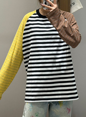 【现货】FIZZFLY | 25设计师品牌新款 25秋季袖口双色条纹T恤