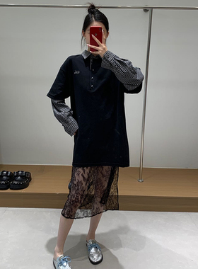 AVVENN | 25设计师品牌新款 25SS夏季拼接蕾丝花边连衣裙