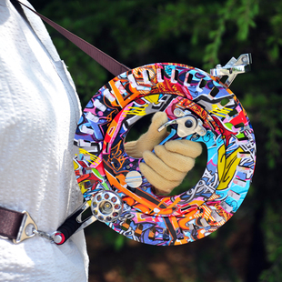 万和风筝线轮盘绕线板拐子高档防倒转手握轮带碟刹车ABS背带轮