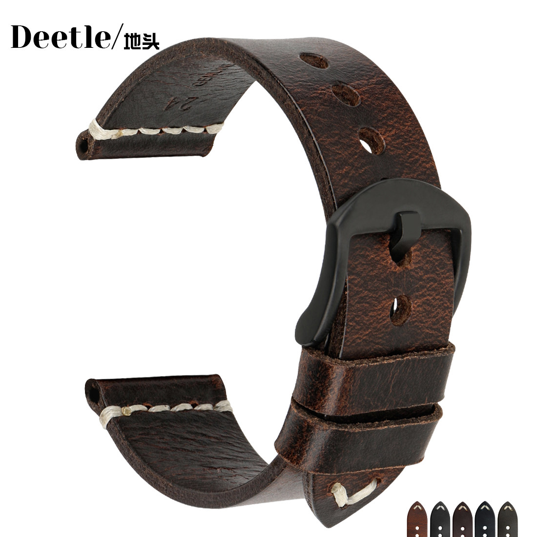 适用华为watch3真皮手表带gt3 46mm荣耀22mm佳明小牛皮表带男20mm