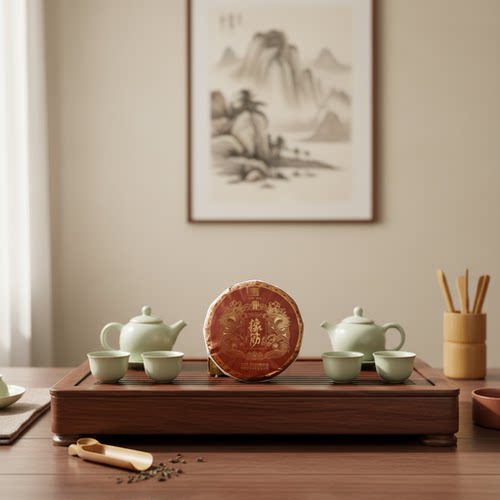 2023年玫瑰金系易武橡筋单株古树生茶 357克 普洱生茶