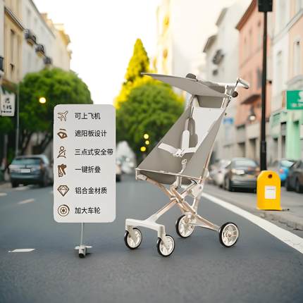 轻便折叠可坐可躺推车婴儿轻便折叠外出方便小口袋遛娃神器伞车