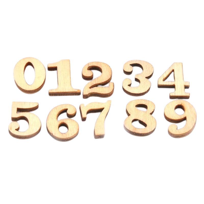 50个/包原木色无孔数字手工diy