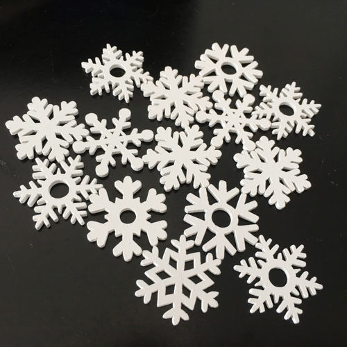 白色雪花圣诞系列木片手工diy