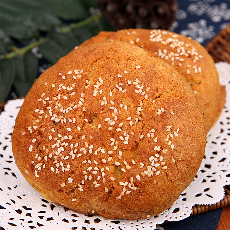 内蒙丰镇风味青城杨老大白糖月饼200g混糖胡麻油包邮焙子干货