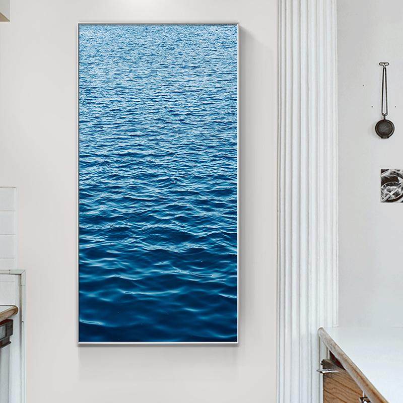 大海水波浪波光粼粼过道进门玄关客餐厅办公室背景墙装饰挂画蓝色,家居饰品,现代装饰画,淘宝优惠券,粉丝福利购,淘宝优惠卷