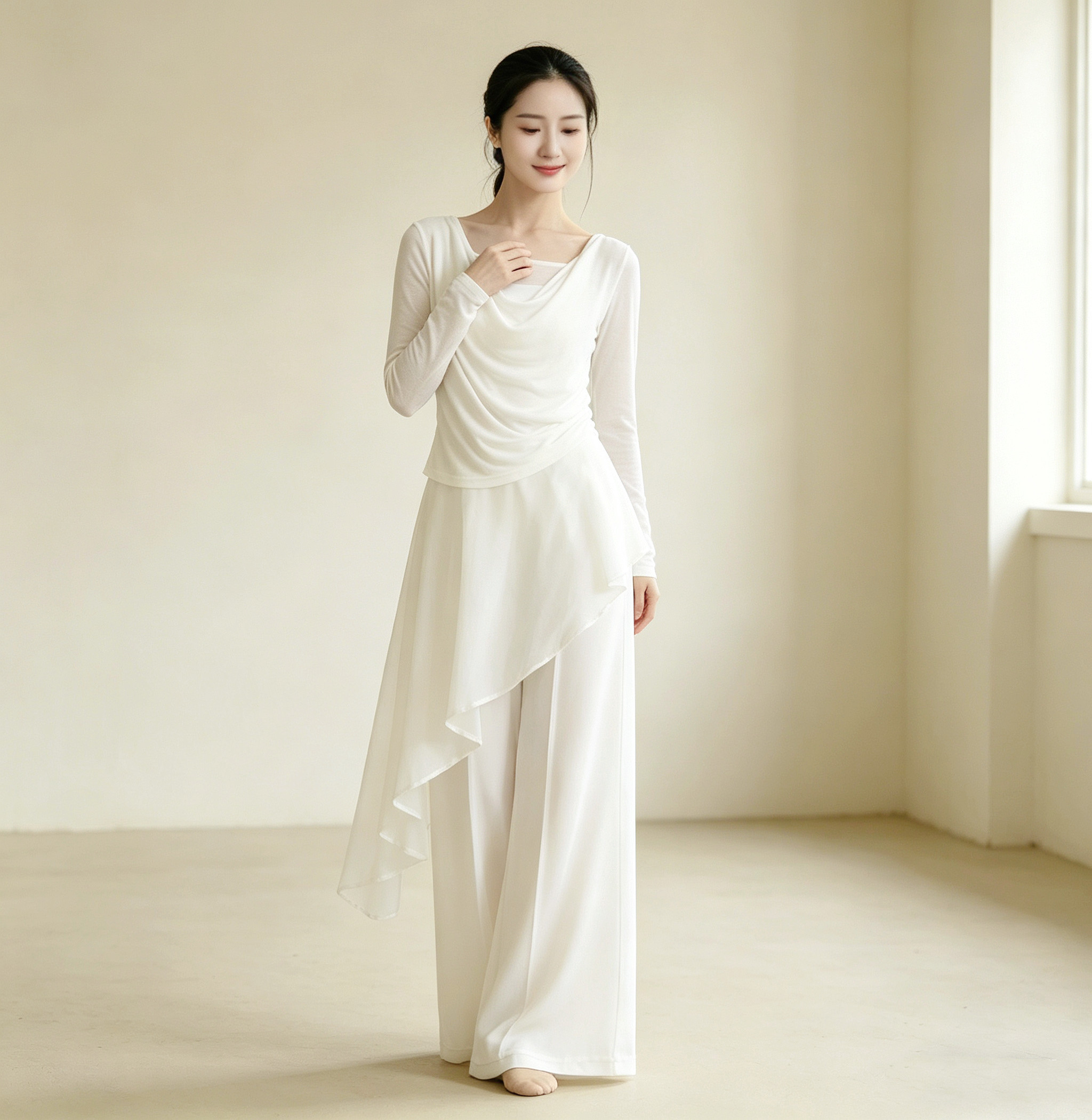 新款古典舞练功服飘逸纱衣裤子套装中国舞现代舞日常练功服表演服