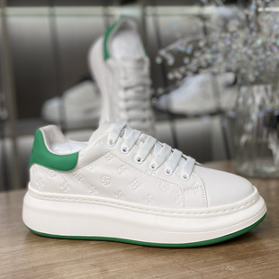 潮流爆款 厚底休闲鞋 夏季 男鞋 增高鞋 2026新款 透气男士 子 真皮小白鞋