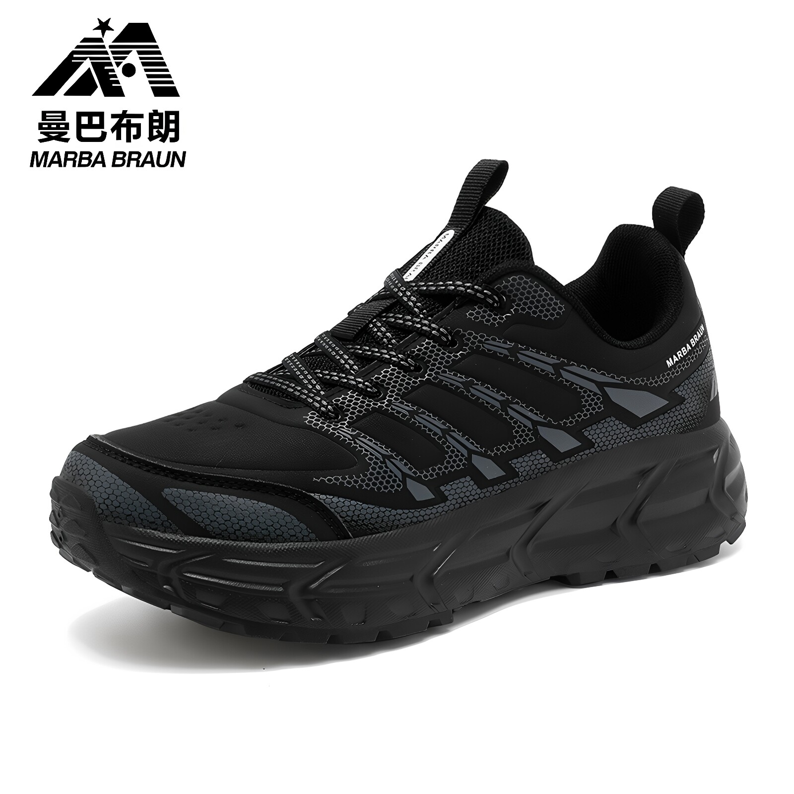 曼巴布朗户外厚底增高减震跑步鞋