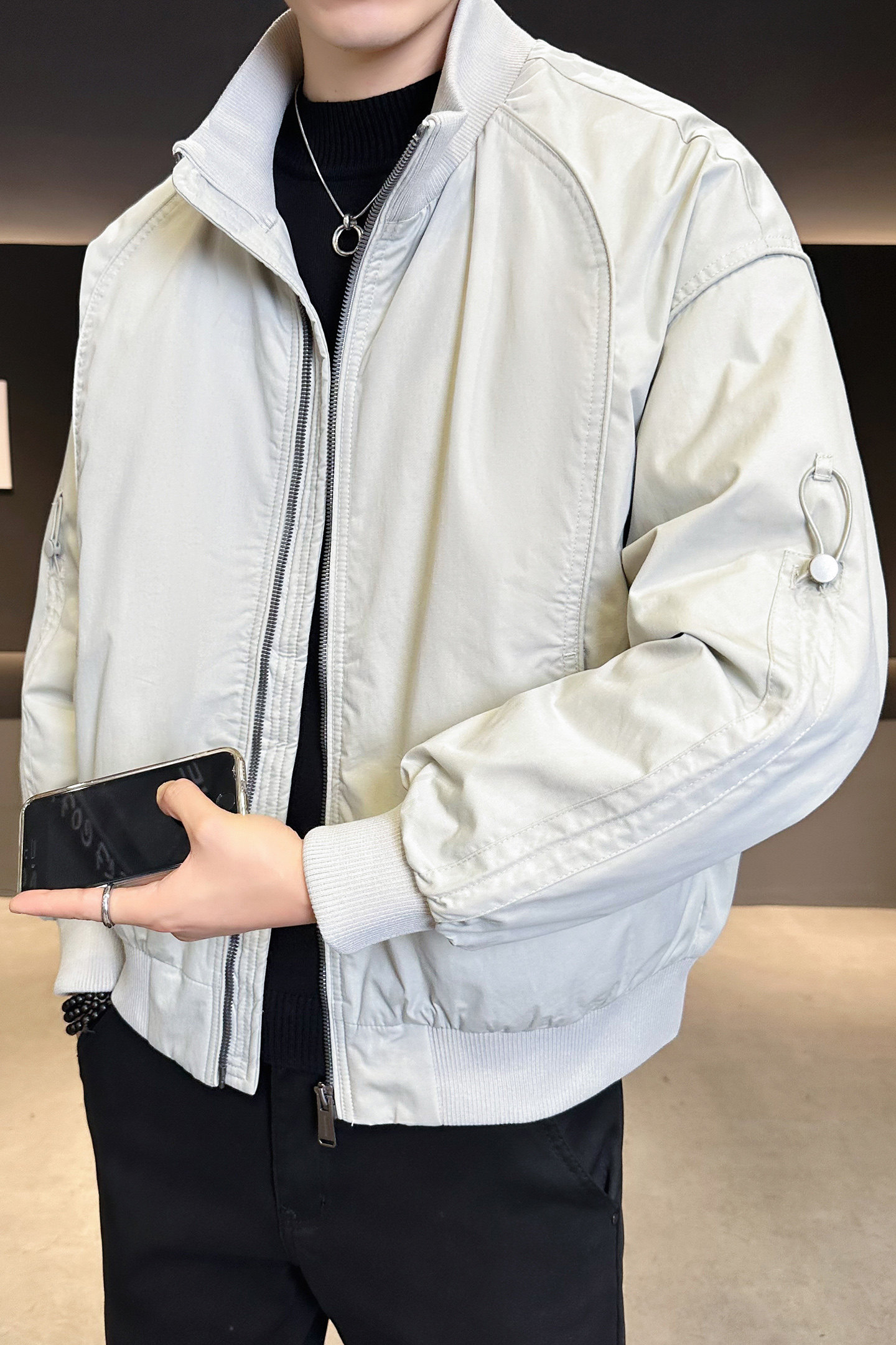 2025年冬男微宽松针织领标90夹克羽绒服A230-95707-P220(控320),男装夹克,电商A230