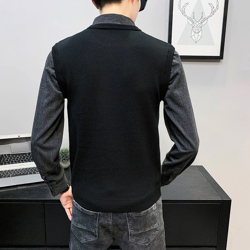 2025年秋季男款修身休闲假两件纯色毛衣打底A230-M37-P90(控138),男装T恤,电商A230