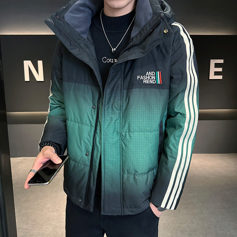 2025年冬季男微宽松渐变撞色三条杆羽绒服A230-C383-P195(控280),男装羽绒服,电商A230
