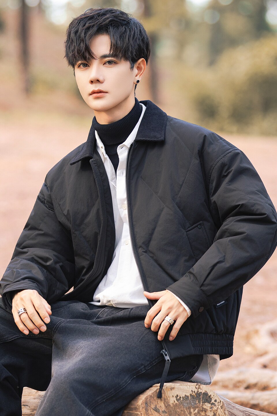 2025冬男微宽松磨砂面料标90方领羽绒服A230-1001-P238(控338),男装羽绒服,电商A230