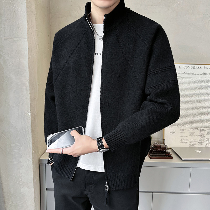2025秋款男款纯色拉链立领毛衣不起球外套A230-1163-P85(控128),男装针织衫/毛衣,电商A230