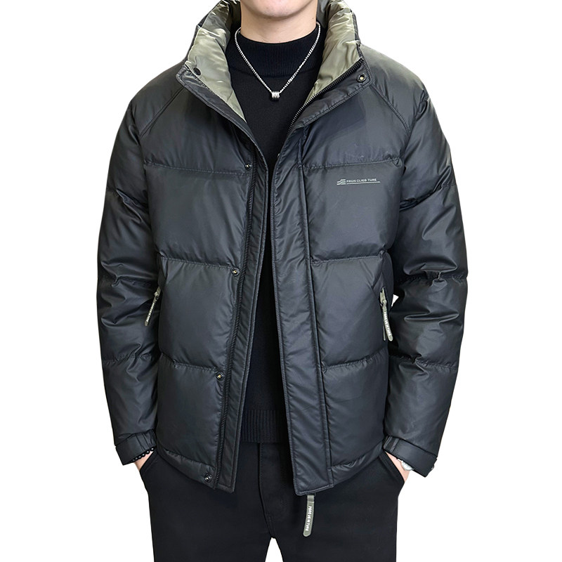 2025冬男修身立领撞色印花主推皮羽绒外套A230-611-P165(控265）,女装短外套,电商A230