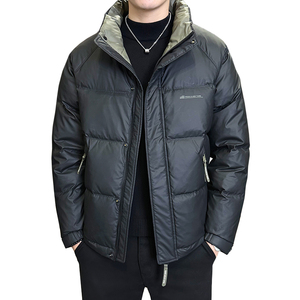2025冬男修身立领撞色印花主推皮羽绒外套A230-611-P165(控265）图片