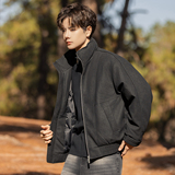 2025冬男微宽松立领标90白鸭绒皮羽绒服A230-2586-P268(控368)，男装羽绒服，电商A230