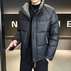 2025冬男修身立领撞色印花主推皮羽绒外套A230-611-P165(控265）