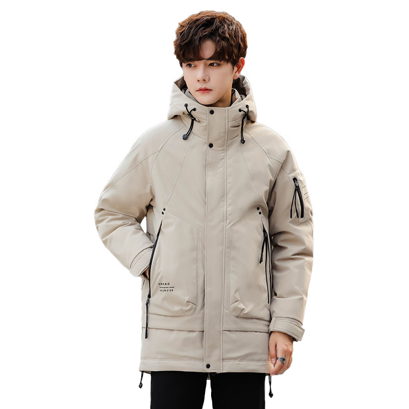 2025年冬季男款修身工装印花中长款羽绒服A230-18012-P238(控338),男装羽绒服,电商A230