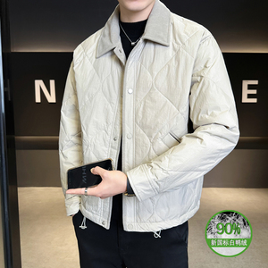 2025冬男修身灯芯绒方领菱形标90羽绒服A230-5937-P248(控348),男装羽绒服,电商A230