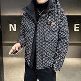 2025年冬男微宽松连帽全身字母印花羽绒服A230-88251-P218(控318)，男装羽绒服，电商A230