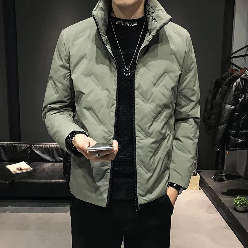 2025冬装3D印花修身经典立领男羽绒服外套A230-Y05-P155（控199）,男装羽绒服,电商A230