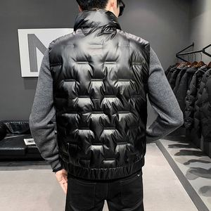 2025秋冬季男款立领羽绒仿皮马甲外套A230-G03-P90（控138）图片