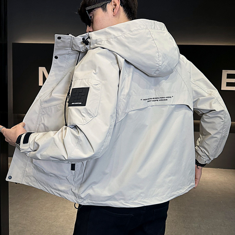 2025秋季男款微宽松连帽工装拼色夹克外套A230-24013-P165(控238),男装夹克,电商A230