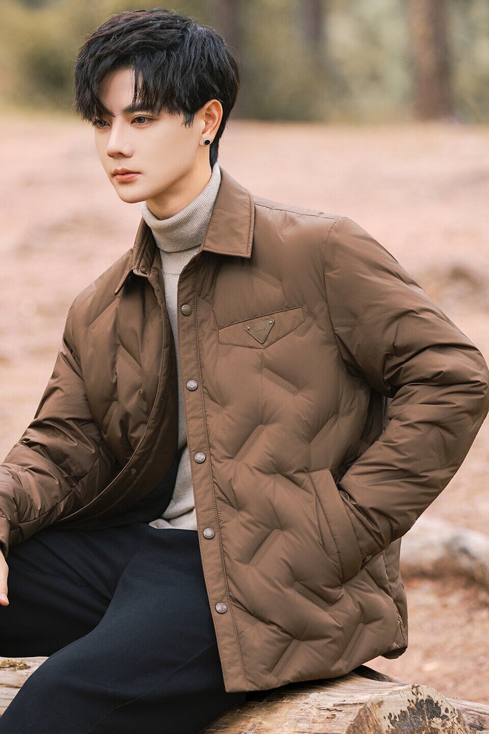 2025冬男修身方领90%白鹅绒轻薄羽绒服A230-A999-P239(控299),男装羽绒服,电商A230