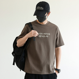 2025夏季男款修身英文刺绣明线圆领短袖T恤A230-88530-P55(控85)，男装T恤，电商A230