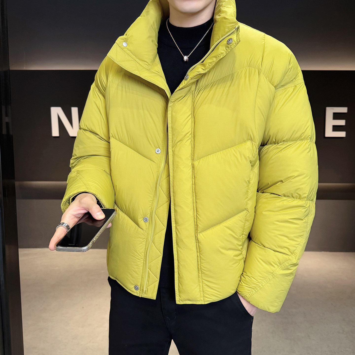 2025冬男微宽松立领标90泡芙穿刺羽绒服A230-2577-P299(控399),男装羽绒服,电商A230