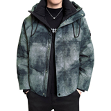 2025冬男微宽松肌理感渐变撞色连帽羽绒服A230-88280-P248(控348)，男装羽绒服，电商A230