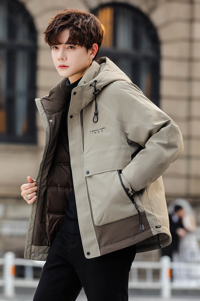 2025年冬季男新款修身拼接工装刺绣羽绒服A230-18013-P228(控328),男装羽绒服,电商A230